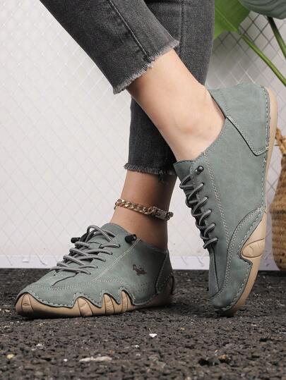 أحذية رياضية كاجول للنساء بتصميم محبور مصنوع يدويًا، مناسبة للياقة البدنية والتدريب الصارم، بأناقة طراز الموتوسيكل، مع بطانة مطاطية مانعة للانزلاق، حذاء لوفر سهل الارتداء