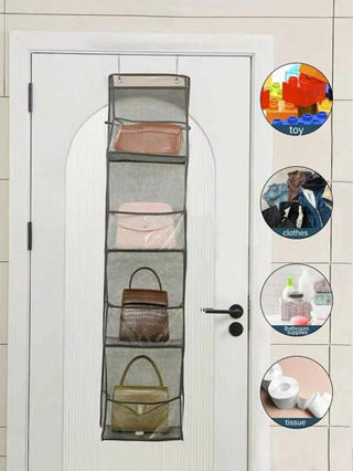 حقيبة تخزين الباب الكرييتف البسيطة 1 قطعة، حقيبة محمولة وقابلة للطي لتنظيم الإكسسوارات الناعمة وغطاء خزانة ضد الغبار المتعدد الطبقات والملابس. تناسب منظم مستلزمات الحمام وتخزين الغرفة وحقيبة التنظيم النباتي وفصل الملابس