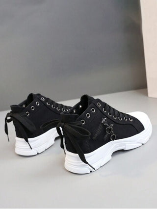 أحذية كاجوال للنساء المقاس 35-45 ذات السُّمك الكبير والكعب المرتفع للجميع المواسم، تصميم مُريح وقابل للتنفس، إغلاق بسحاب، طراز أنيق، متعدد الاستخدامات وخفيف الوزن، مناسب للرياضة والارتداء اليومي