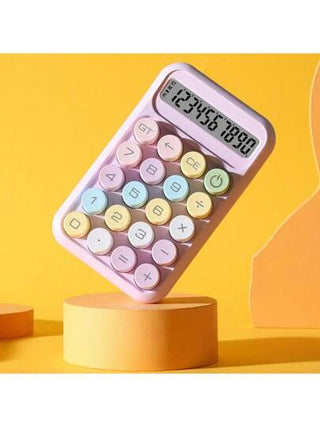 أدوات مكتبية ومدرسية آلة حاسبة 10 أرقام مزودة بشاشة كبيرة وتصميم الدوبامين، لوحة مفاتيح ميكانيكية، محمولة للطلاب الامتحان