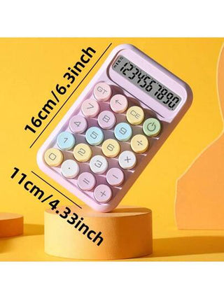 أدوات مكتبية ومدرسية آلة حاسبة 10 أرقام مزودة بشاشة كبيرة وتصميم الدوبامين، لوحة مفاتيح ميكانيكية، محمولة للطلاب الامتحان