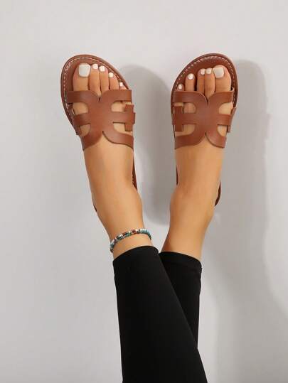 شباشب نسائية ذات لون أحادي، صنادل شبشب منزلية كاجوال مريحة لارتداء الداخل/الخارج والشاطئ