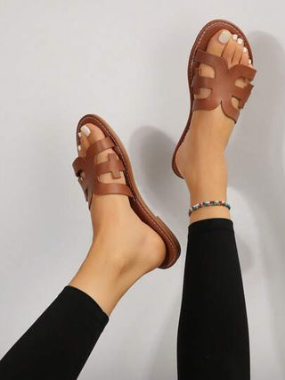 شباشب نسائية ذات لون أحادي، صنادل شبشب منزلية كاجوال مريحة لارتداء الداخل/الخارج والشاطئ