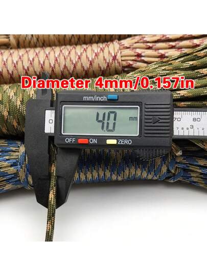 حبل مظلة 7 نواة بقطر 4 ملم طول 16.4 قدم / 5 أمتار للتخييم في الهواء الطلق، أساور مصنوعة يدويًا، خطوط غسيل، مستلزمات التخييم في حالات الطوارئ