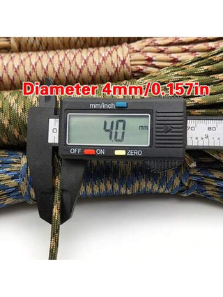 حبل مظلة 7 نواة بقطر 4 ملم طول 16.4 قدم / 5 أمتار للتخييم في الهواء الطلق، أساور مصنوعة يدويًا، خطوط غسيل، مستلزمات التخييم في حالات الطوارئ