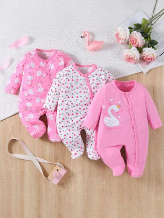SHEIN حفلة شاي الأطفال 2 قطعة/ مجموعة ،للفتيات الصغيرات جمبسوت واسعة وطويلة وردية اللون بأكمام طويلة للارتداء المنزلي