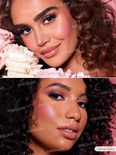 SHEGLAM أحمر خدود سائل Color Bloom Dayglow بلمسة نهائية لامعة-Love Cake Glowing Gel Cream Blush يدوم طويلاً ولا يتلاشى، ذو صبغة عالية، خفيف الوزن، يدوم طويلاً، ناعم، أحمر خدود، هدايا ، عيد الميلاد، الشتاء، وردي، بني عيد الأب التخرج عيد الميلاد...
