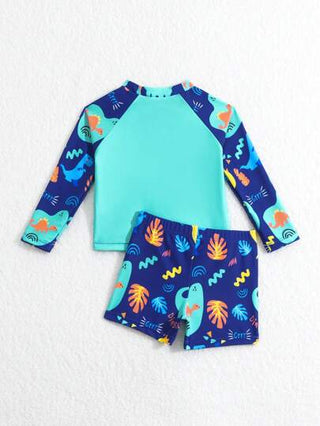 مايوه أولادي مجموعة ملابس سباحة للأطفال الرضع تحتوي على ملابس سباحة مطبوعة بأشكال النباتات