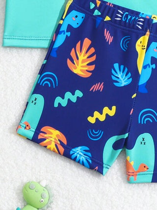 مايوه أولادي مجموعة ملابس سباحة للأطفال الرضع تحتوي على ملابس سباحة مطبوعة بأشكال النباتات