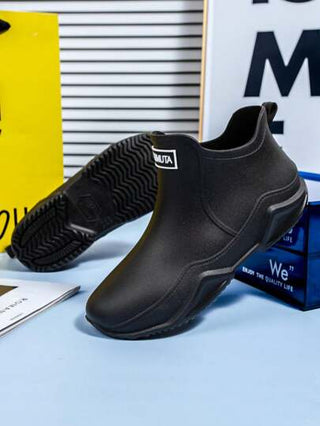 زوج من بوت المطر القصيرة غير منزلقة للرجال والنساء ، خفيفة الوزن ، متينة ، مقاومة للماء ، بوت ماء عصرية للخارج ، بوت زوجات