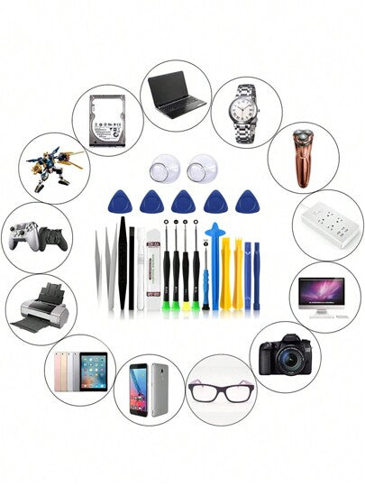 مجموعة مفكات براغي 22 قطعة ومجموعة مفكات براغي بار ، مجموعة أدوات مناسبة لتفكيك وإصلاح الهواتف المحمولة