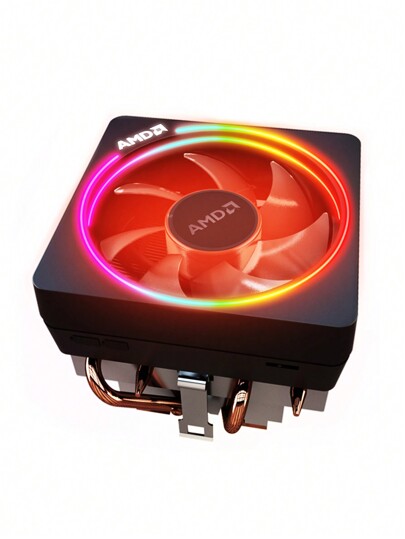 AMD مبرد تبريد Wraith Prism بارتفاع 93 ملم، بأنابيب نحاسية RGB 4 مناسب لسلسلة أجهزة معالجة الطرف AMD RYZEN ذات TDP أقل من 105 واط باللون الأسود