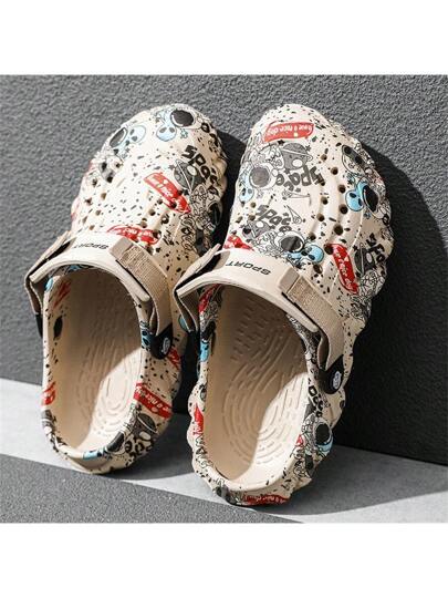 صنادل رجالية مسامية بتصميم مجوف مع إصبع مغلق ، مضادة للانزلاق ومقاومة للاهتراء، شبشب مضاد للروائح ، أحذية شاطئ صيفية