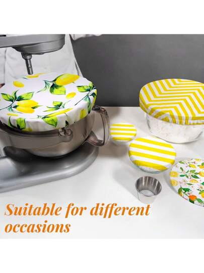 5 قطع أغطية أوعية إعادة الاستخدام ب- 5 مقاسات مختلفة مصنوعة من قماش مطاطي لتخزين الأطعمة والفواكه والبقايا (بتصميم صيفي)