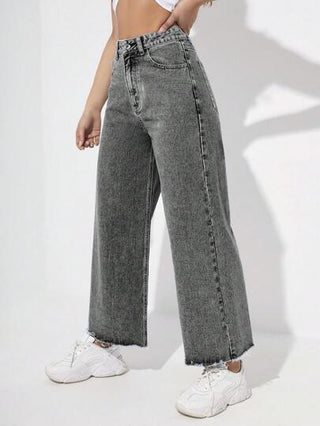 EZwear جينز نسائي عارض مستقيم مريح للإرتداء اليومي