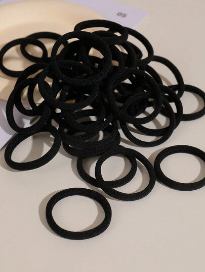 200 قطعة مطاطية سوداء لتصفيف الشعر للفتيات، حياة يومية عارضة، اكسسوارات شعر بسيطة و متينة، عالية المرونة، بأسلوب كوري، شريط مطاطي سميك لشعر الحصان الكبير، بأسلوب رائع للأم والابنة، هدية رائعة لتصفيف الشعر في المناسبات والأعياد