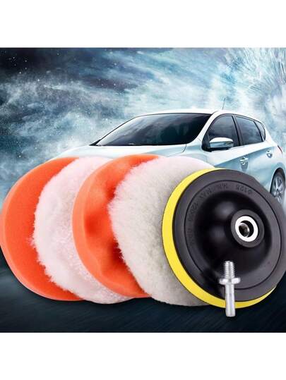 طقم تلميع السيارات بإسفنج 3 بوصة لتلميع وتلميع القوارب وإزالة الخدوش بواسطة آلة التلميع