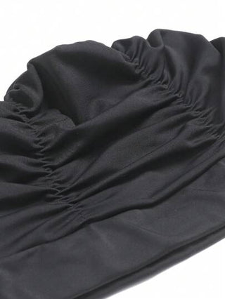 قبعة سباحة من خامة مجعدة للجنسين مع زيادة في محيط الرأس للشعر الطويل وحماية الأذن