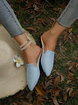 أحذية مولي مسطحة ذهبية براس مدبب للنساء المقاس الكبير 35-45، حذاء لوفر خارجي يومي جديد للخريف، أحذية مسطحة بنعل ناعم من جلد البولي يوريثان، أحذية مولي متوسطة الطول متعددة الاستخدامات