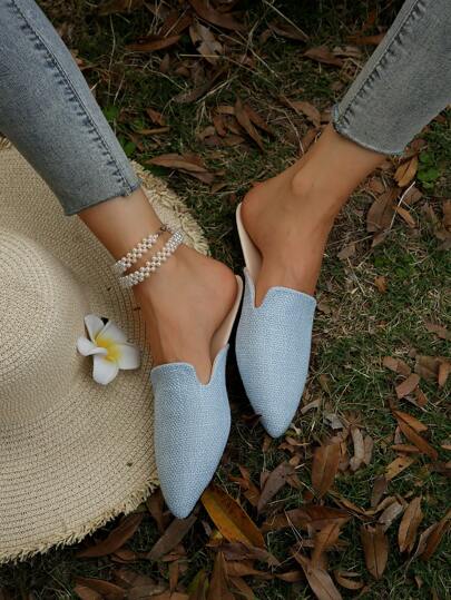 أحذية مولي مسطحة ذهبية براس مدبب للنساء المقاس الكبير 35-45، حذاء لوفر خارجي يومي جديد للخريف، أحذية مسطحة بنعل ناعم من جلد البولي يوريثان، أحذية مولي متوسطة الطول متعددة الاستخدامات