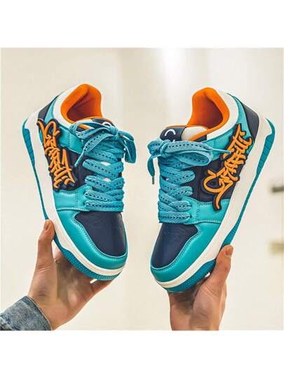 حذاء رياضي عادي كوري جديد للرجال بنعل سميك وناعم ومريح للرياضة بتصميم عصري ومتعدد الاستخدامات مع بلوفرز سداسية الألوان