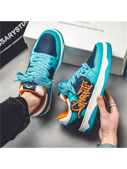 حذاء رياضي عادي كوري جديد للرجال بنعل سميك وناعم ومريح للرياضة بتصميم عصري ومتعدد الاستخدامات مع بلوفرز سداسية الألوان
