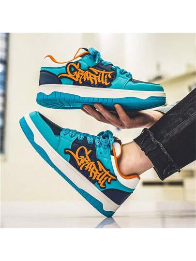 حذاء رياضي عادي كوري جديد للرجال بنعل سميك وناعم ومريح للرياضة بتصميم عصري ومتعدد الاستخدامات مع بلوفرز سداسية الألوان