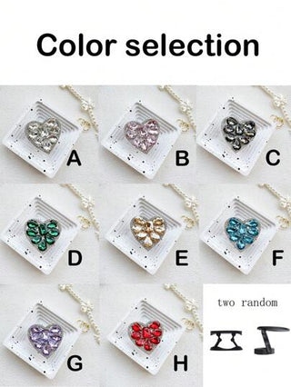 حامل هاتف مرآة وردي الشكل مرصع بالراين ستون ، خاتم أصبع مطاطي مرصع بالكريستال عصري، غطاء هاتف لاصق خلفي صالح للهواتف الذكية المختلفة للمشاهدة والتصوير ، هدية عيد ميلاد أو لعائلة أو أصدقاء، اكسسوارات الهاتف