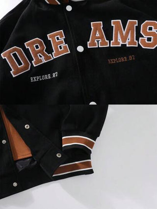 جاكيت بطباعة أحرف مقلم مخطط رباط قبعة للرجال