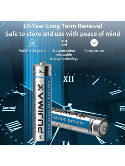 4/20/24/40/60/80 قطعة بطارية قلوية AAA 1.5 فولت من PUJIMAX، مناسبة للتحكم عن بعد، وساعة المنبه، وجرس الباب، ومفتاح السيارة، والمصباح اليدوي، والأداء العالي، والمتانة وطويلة الأمد، وشريط إضاءة شجرة الكريسماس، مصدر خاص [بطارية غير قابلة لإعادة الشحن، لا تشح