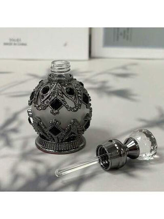 زجاجة عطر قديمة قابلة لإعادة الاستخدام بالمنزل بشكل مخروطي بحواف الماس بسعة 15 مل (الزجاجة فارغة بدون عطر)