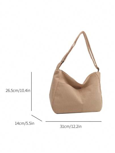 حقيبة كتف/متقاطعة كاجوال على الطراز الكوري بتصميم أدبي ياباني أنيق بطراز بسيط للطلبة على الطراز الكوري، حقيبة مبطنة بقماش النطاع القطني العريض مرن ومتعدد الاستخدامات