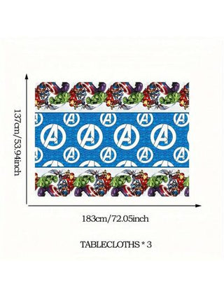 Marvel 3 قطع لكل عبوة من المفروشات الرسمية المرخصة بموضوع حفلة الرجل الأخضر لحفلات الأعراس وعيد الميلاد وعيد الهالوين والمطاعم ومفارش المائدة المستطيلة لتناول الطعام