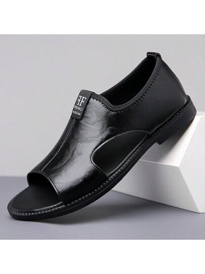 نعال صيفية رجالية غير رسمية قاع ناعم سطح ناعم مانع للإنزلاق، صنادل منفذة للهواء دون ربط للقيادة