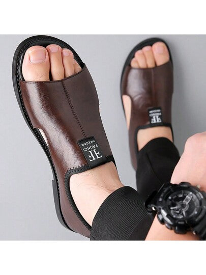 صنادل رجالية كاجوال ذات قاعدة ناعمة ومسامية لا تنزلق، مفرغة للصيف مناسبة للقيادة