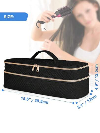 حافظة سفر مزدوجة الطبقة متوافقة مع فرشاة مجفف الشعر بخطوة واحدة الأصلية 1.0، بلس 2.0 والمصفف، باللون الأزرق المائل إلى الخضرة