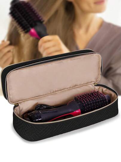 حافظة سفر مزدوجة الطبقة متوافقة مع فرشاة مجفف الشعر بخطوة واحدة الأصلية 1.0، بلس 2.0 والمصفف، باللون الأزرق المائل إلى الخضرة