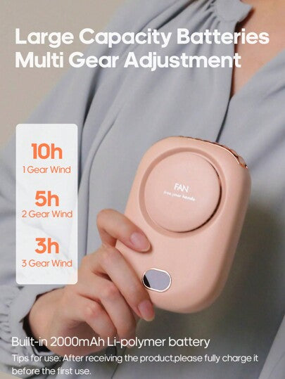 kinscoter مروحة صغيرة محمولة بعنق تشحن ببطارية 2000mAh، مكيفة هواء صيفية مثالية للاستخدام الخارجي