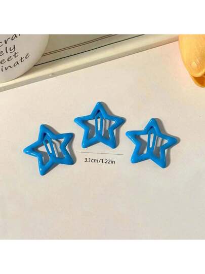 20 قطعة/30قطعة مشابك شعر على شكل نجوم ملونة جميلة، مناسبة للفتيات، مشابك شعر جانبية للأميرات، مشابك BB للأداء والحفلات والاستخدام اليومي (في كيس OPP)