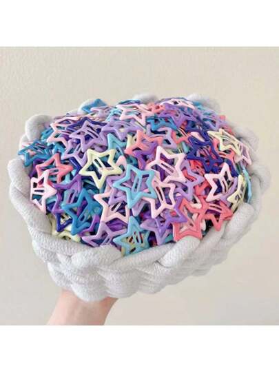 20 قطعة/30قطعة مشابك شعر على شكل نجوم ملونة جميلة، مناسبة للفتيات، مشابك شعر جانبية للأميرات، مشابك BB للأداء والحفلات والاستخدام اليومي (في كيس OPP)