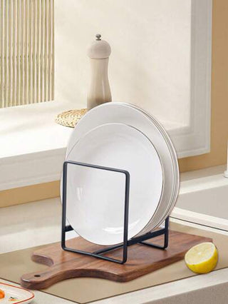 SHEIN Basic living قطعة واحدة أسود طبق مقبض منظم طبق رف تجفيف مطبخ طبق منظم , طبق مقبض , أدوات المائدة منظم