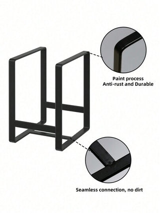 SHEIN Basic living قطعة واحدة أسود طبق مقبض منظم طبق رف تجفيف مطبخ طبق منظم , طبق مقبض , أدوات المائدة منظم