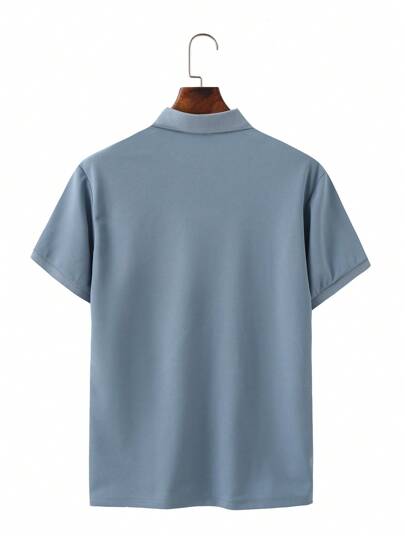 Manfinity Homme قميص بولو بأكمام قصيرة مزين بطباعة الغزلان للرجال لفصل الصيف