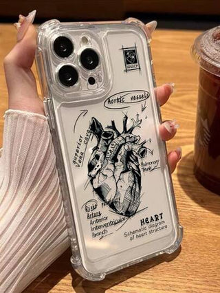 جراب هاتف من ال- TPU بزاويا معززة وطبعات على شكل قلوب، متوافق مع iPhone11 12 13 14 11Promax 12Promax 13Promax 14Promax XR 15 15PRO 15PROMAX، وسلسلة Samsung.