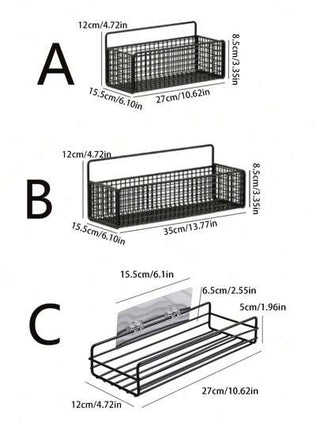رف تخزين حديد للحمام والمطبخ، رف تخزين جداري غير مسامي، منظم رف تخزين للحمام والمطبخ