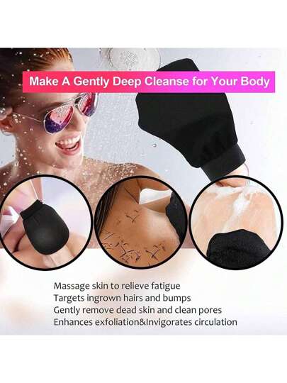 قفازات تقشير كورية (1 مجموعة) قفازات التقشير التي تزيل البشرة الميتة بشكل ملحوظ ، مثالية للرش بالبراز أو لالتهاب الجريبات الشعرية ، جسم الفرك مصنوع من ألياف الفيسكوز 100٪ ، حقيبة ، منظم ، تخزين ، مشابك شعر