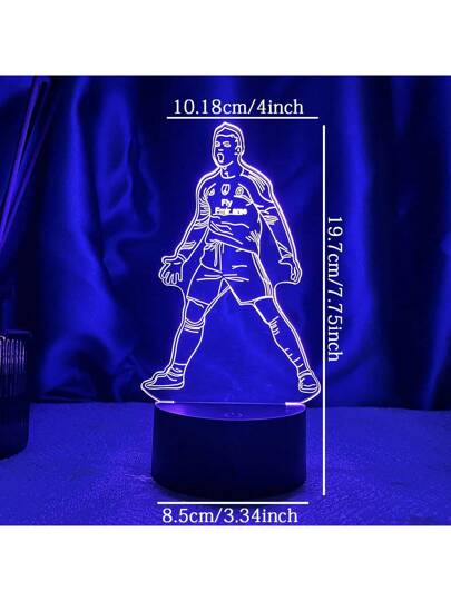 لمبة ليلية ثلاثية الأبعاد إبداعية لسلسلة كرة القدم مع لمس التحكم وتغيير اللون ل- 7 ألوان وزخرفة لغرفة النوم مصباح ومنضدة وشحن يو إس بي وهدية عطلة لعشاق كرة القدم