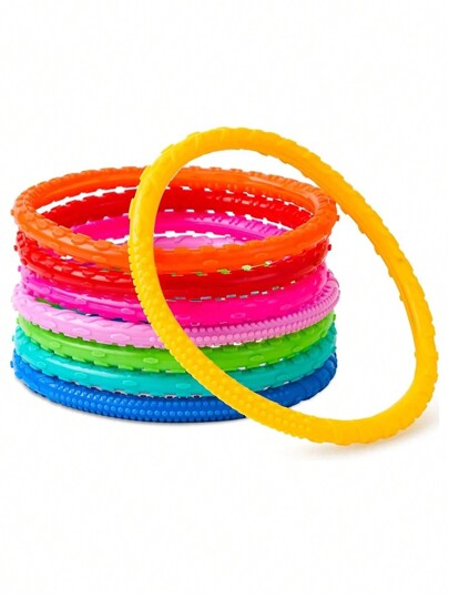 4 قطع من ألعاب الغوص في المسبح عشوائية الألوان، قطر 5.9 إنش مصنوعة من مادة بي في سي ناعمة