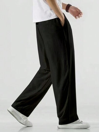 Manfinity Hypemode سروال رجالي واسع بخصر مطاطي وساق مستقيمة