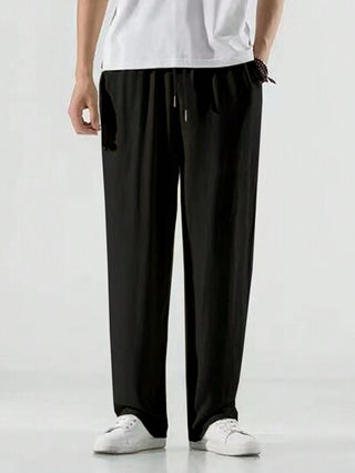 Manfinity Hypemode سروال رجالي واسع بخصر مطاطي وساق مستقيمة